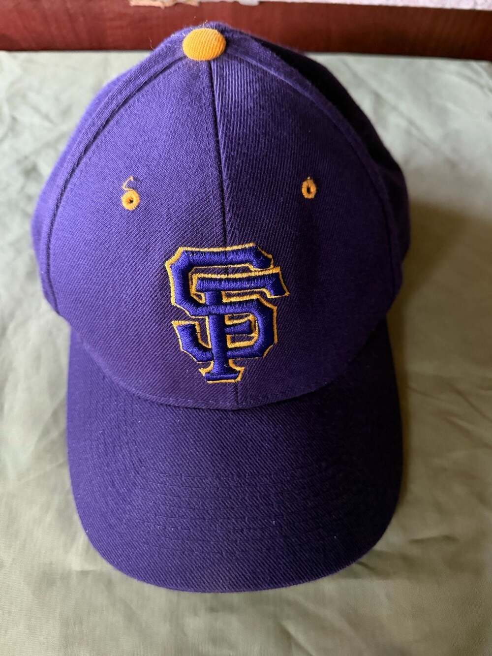 Vtg SF State University Gators Zephyr The Hat Purple Gold Fitted BB Hat 7 3/8